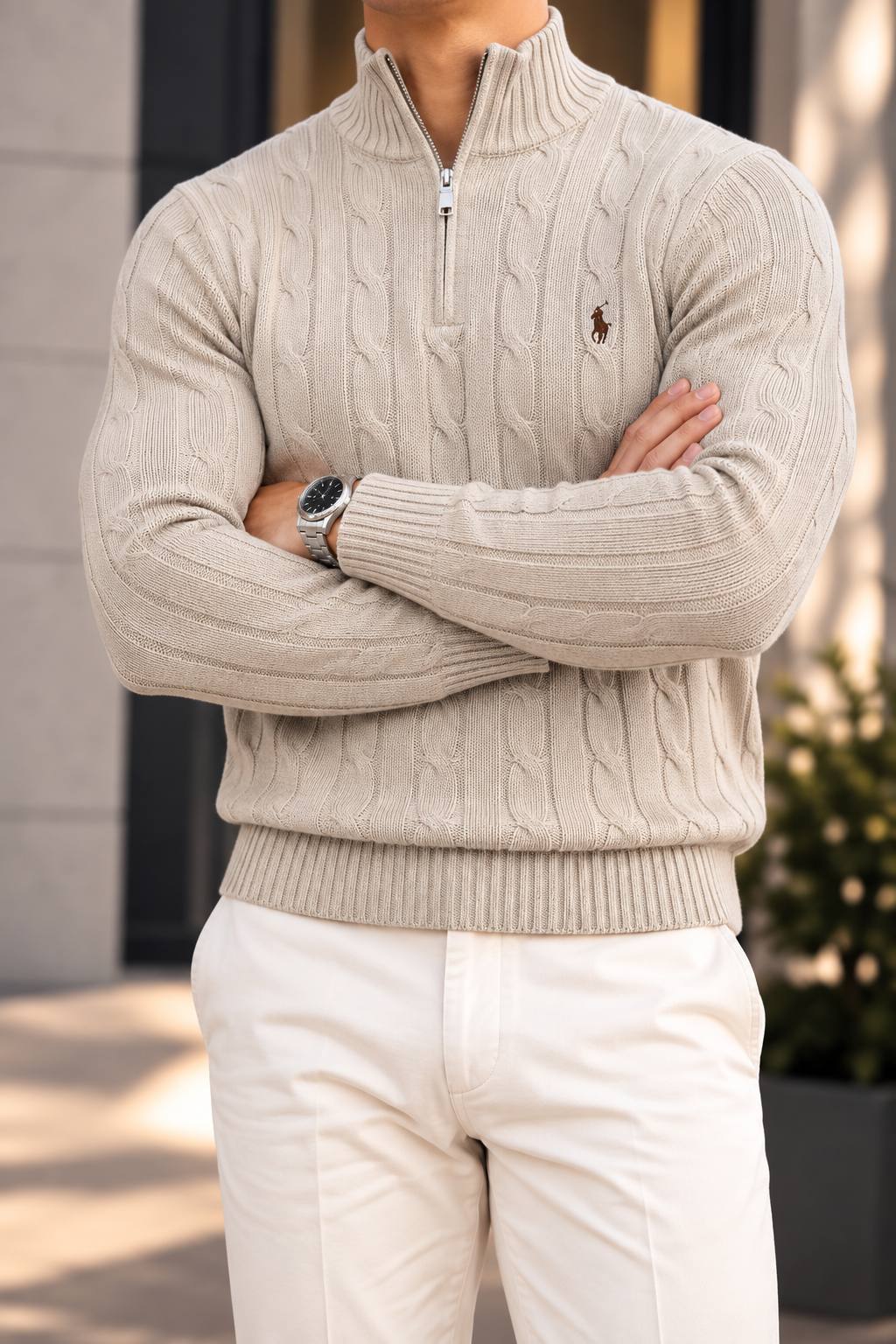 RL Half Zipper (Beige)